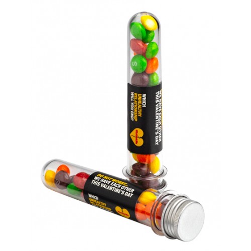 TEST TUBE FILLED WITH SKITTLES 40G